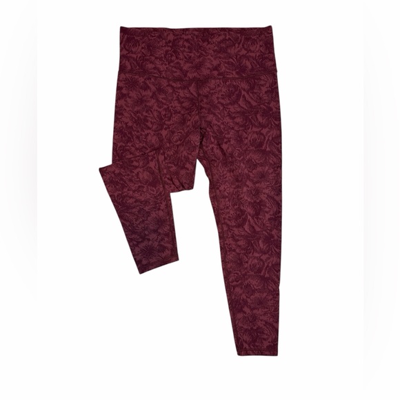 Athleta Pants - Athleta Elation Maroon Floral Leggings